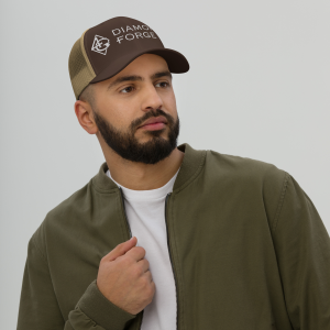 retro trucker hat brown khaki front 66e8a90393df7