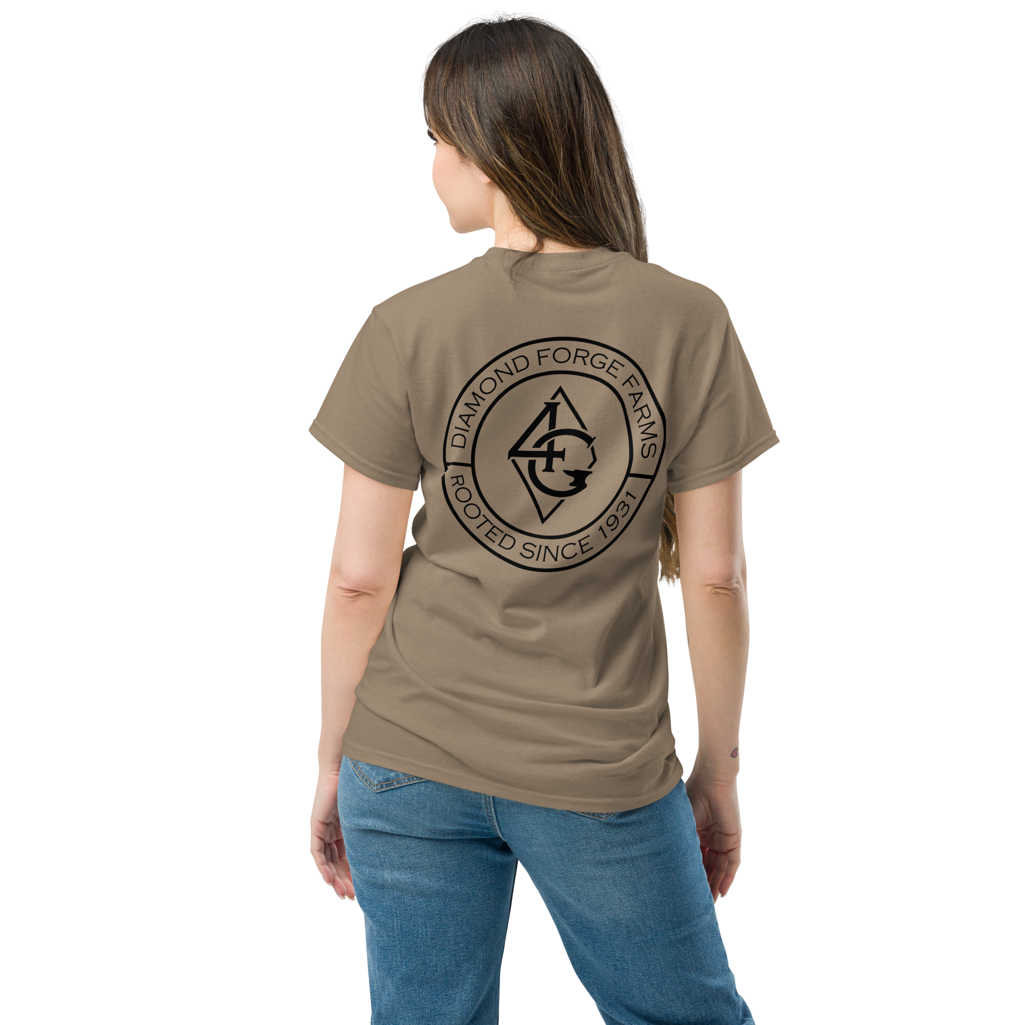 unisex classic tee brown savana back 66e8a853f3762