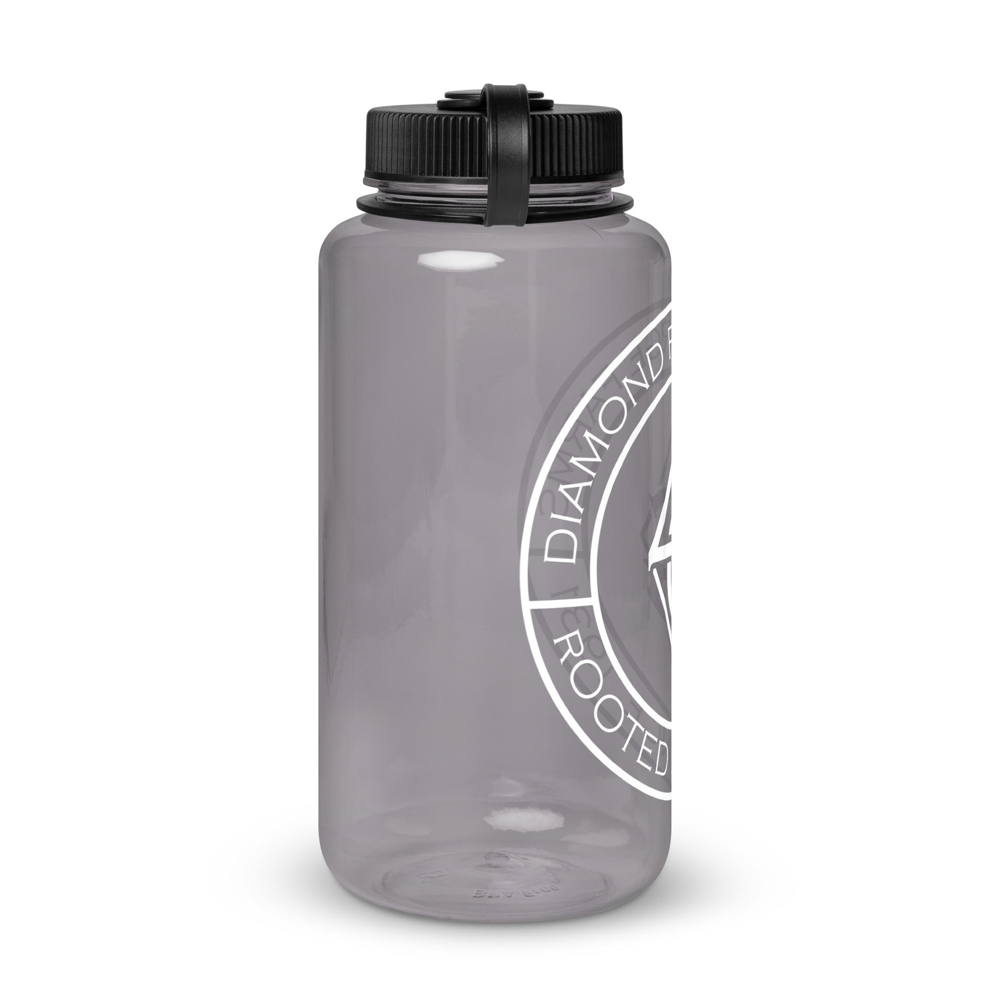 wide mouth plastic water bottle charcoal 32 oz right 66e8a93534cd9